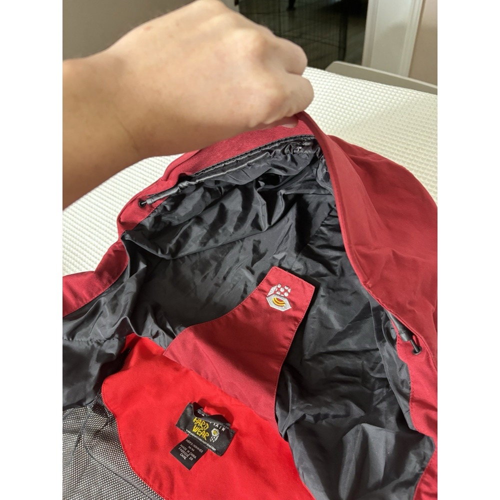 Mountain Hardwear Gore-Tex Rain Jacket Mens Medium Hooded Performance Shell Red - Picture 9 of 16